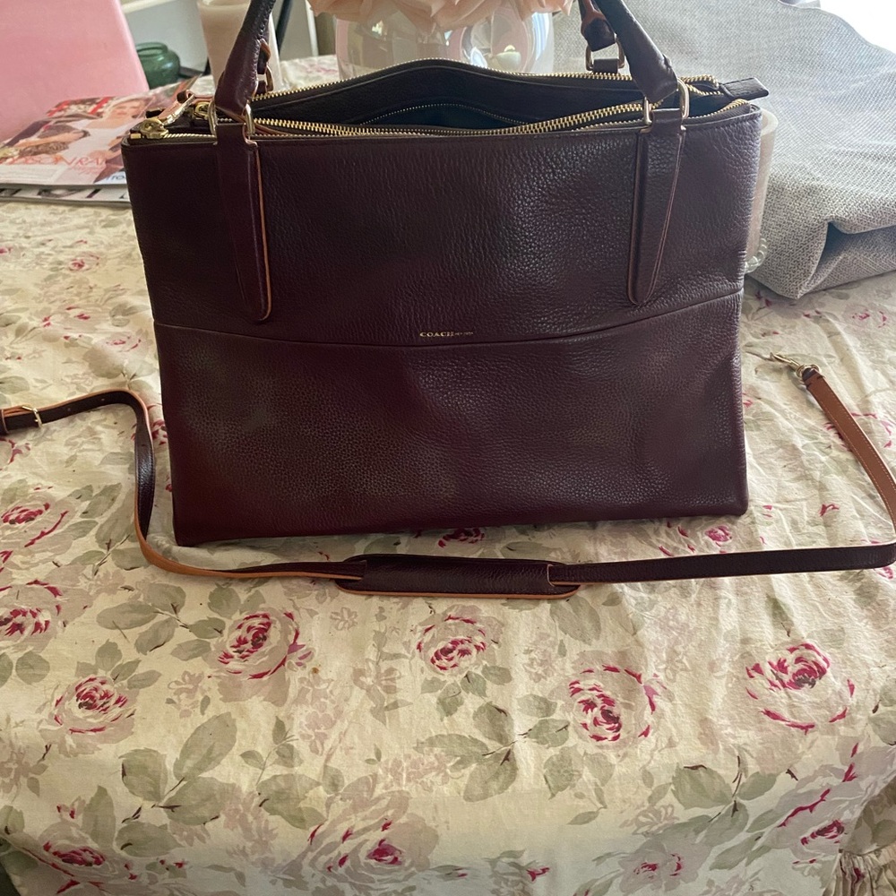 Coach Brown Leather Briefcase with Polished Finish - Picture 6 of 6